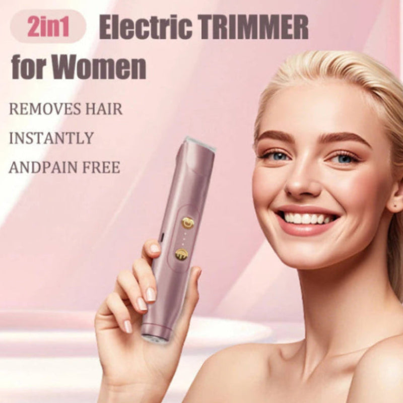 Women'S Specialized Body Hair Shaving 2-In-1 Electric Shaver, Dual Head Design, Private, Armpit Hair, Leg Hair Removal Device